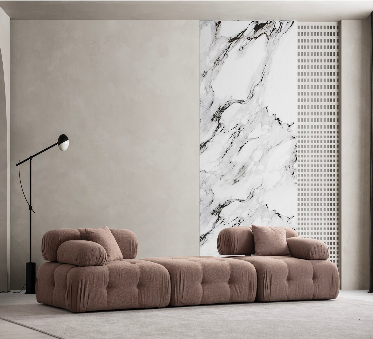 Canapea 3 locuri, Atelier del Sofa, 560ARE1915, Cappuccino Canapele